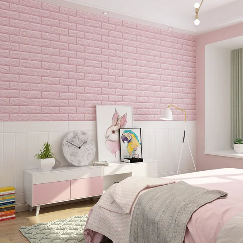 77cm*70cm 3D Brick Imitation Wall Sticker for Bedroom
