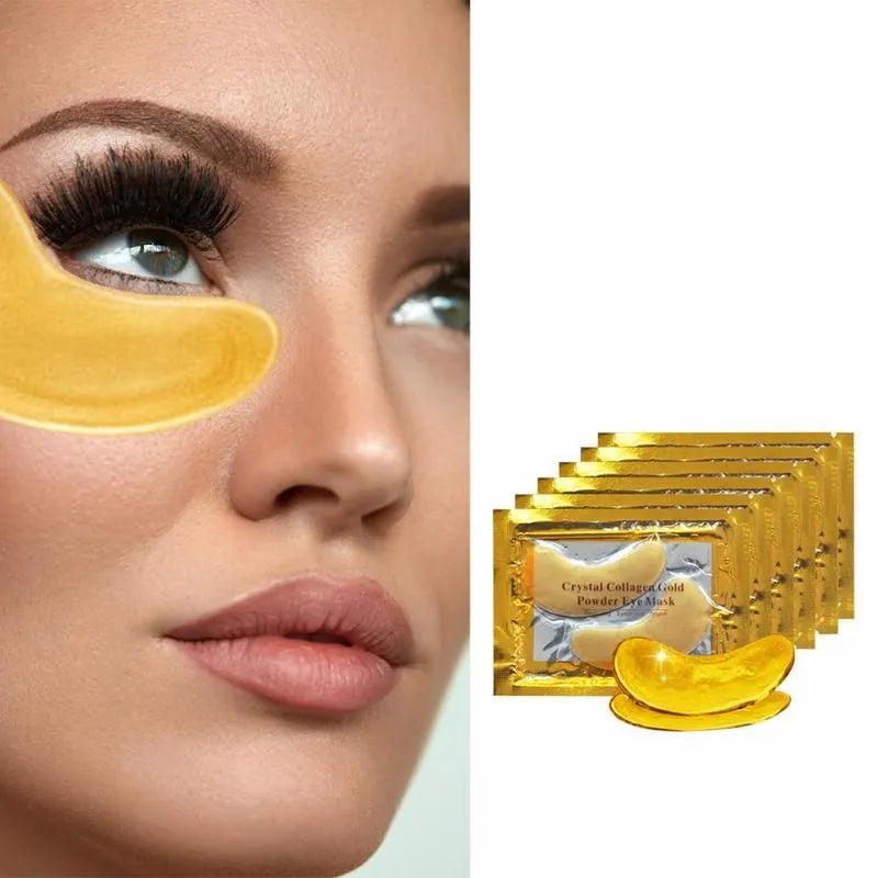 10pcs Crystal Collagen Gold Powder Eye Mask| Anti-Aging Dark Circles Acne Beauty Patches For Eye Skin Care Korean Cosmetics