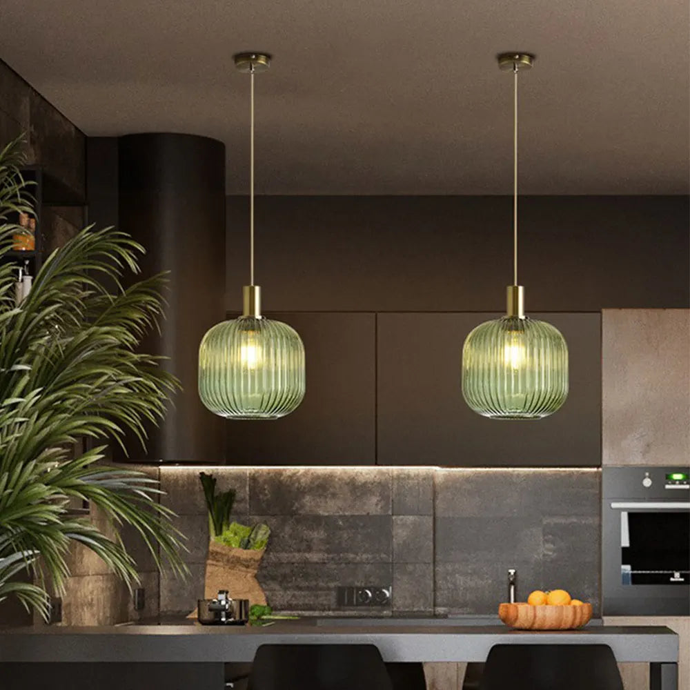 Nordic Retro Restaurant colorful Glass pendant lights| Living room Lamp LED E27 light