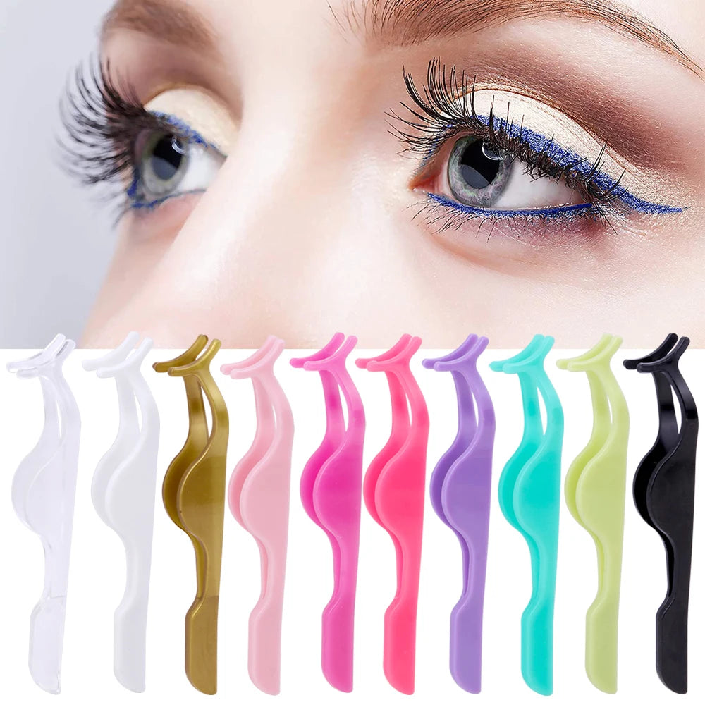 30/50Pcs Plastic False Eyelash Tweezers| Eyelashes Extension Curler Nipper Makeup Lash Applicator Remover Clip