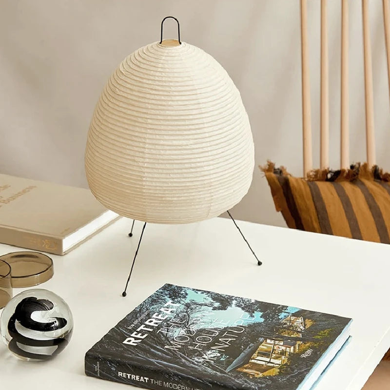 Japanese Rice Paper Lantern Led Table Lamp for Living Room or Bedroom