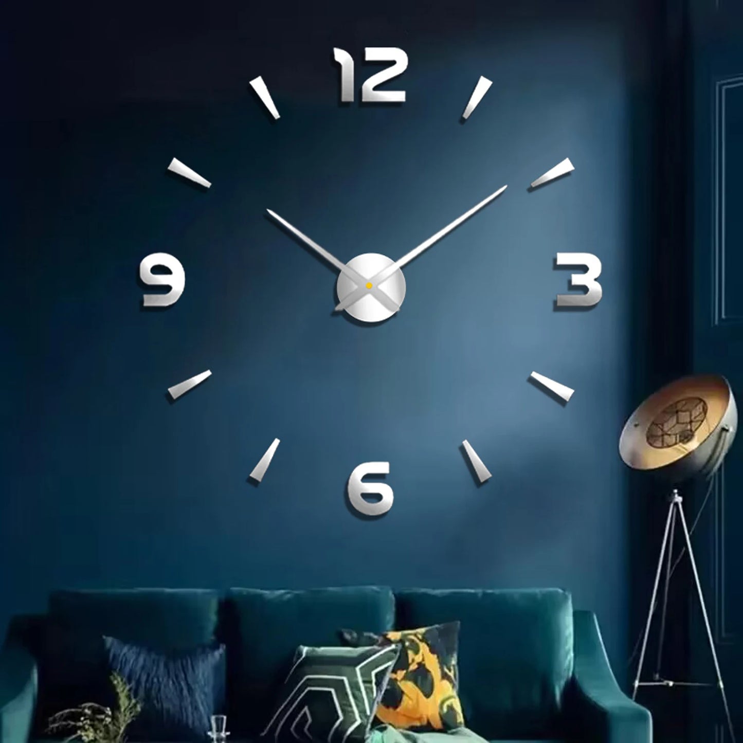 3D Diy Frameless Large Wall Clock For Living Room Decor