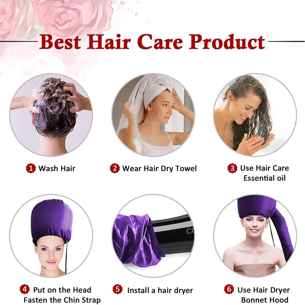 Hair Dryer Caps Care Hair Perm and Dye Styling Warm Air Adjustable Drying Hood
