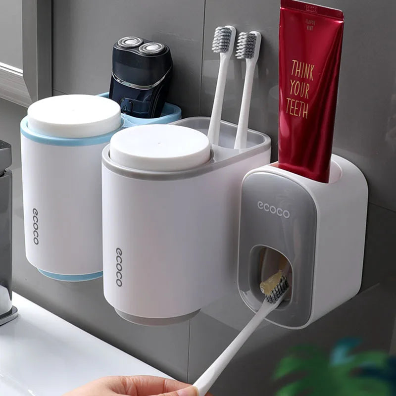 Bathroom Accessories Set Automatic Toothpaste Dispenser Toothpaste Squeezer Wall Mount Holder