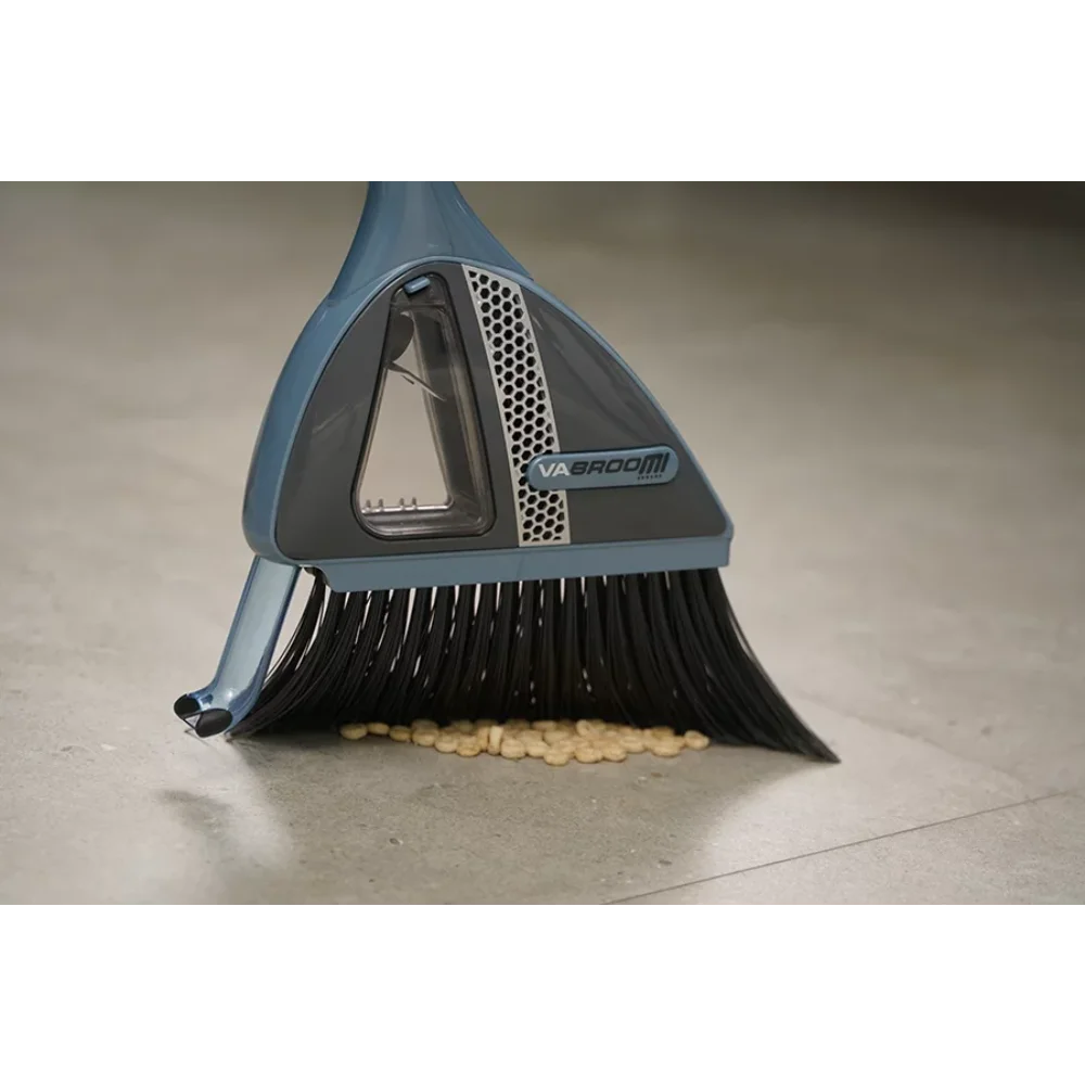 Powerful 2-in-1 broom with built-in vacuum
