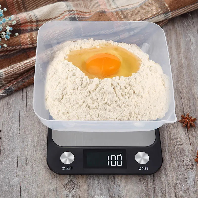 Kitchen Scale 15Kg/1g Weighing Food| Smart Electronic Digital Scales Stainless Steel Design for Cooking and Baking