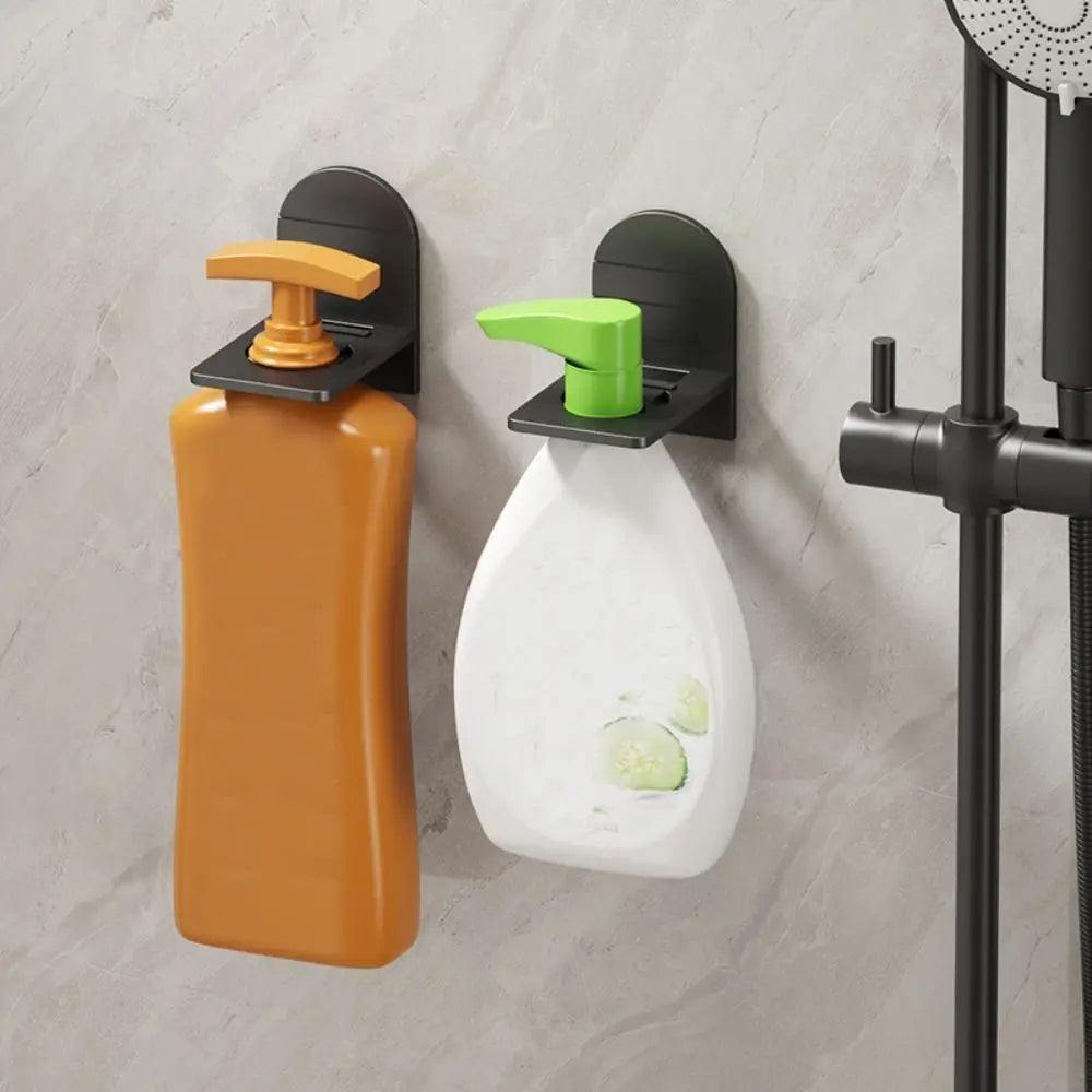 Metal Self-Adhesive Shampoo Bottle Shelf- Shower Gel Liquid Bottle Holder, Bathroom Shelf Organizer Hook Shelves