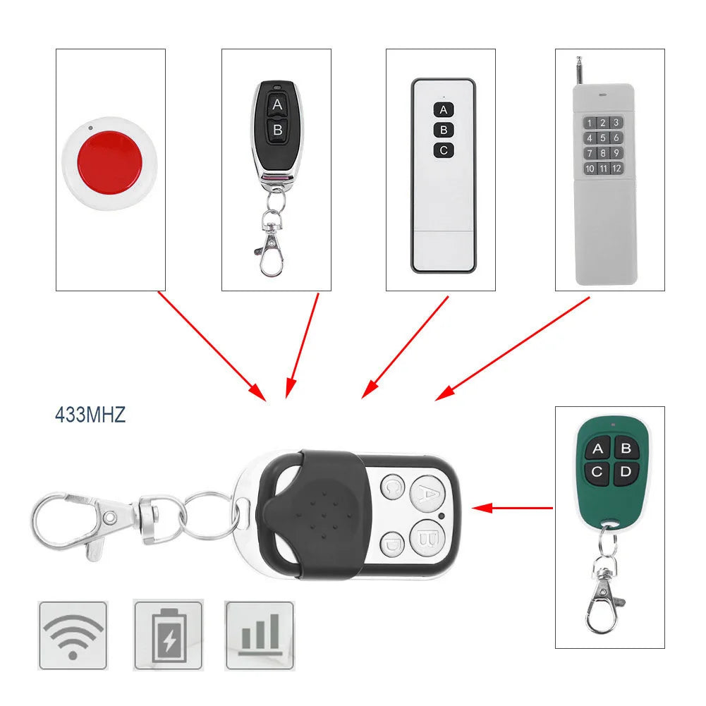 5/10pcs 433MHz Smart Copy Duplicator Remote Control- Garage Door Gate Remote Cloning