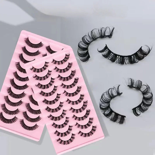 10Pairs 3D Mink Lashes russian strip lash Dramatic False Eyelashes Faux Cils Makeup Wholesale Fake Eyelash Extension