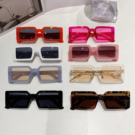 New Small Frame Rectangle Sunglasses Women's Fashion Jelly Color Sun Glasses