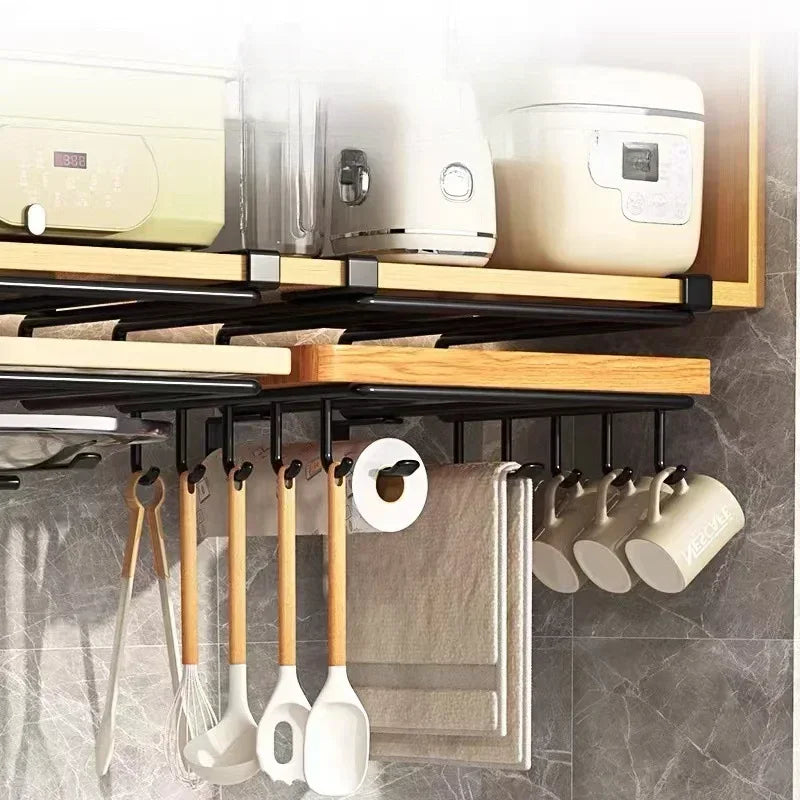 Stainless Steel Kitchen Hanging Cabinet, Cutting Board, Hanging Rack, Paper Towel Rack, Pot Cover Storage