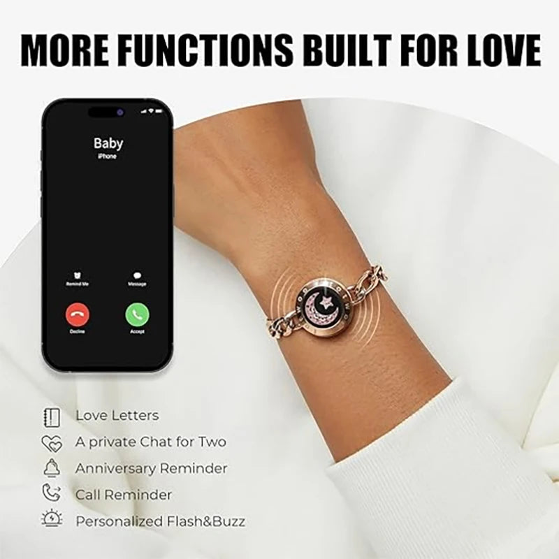 Long Distance Touch Bracelets, Vibration & Light up for Love Couples| Bluetooth Pairing  Jewelry