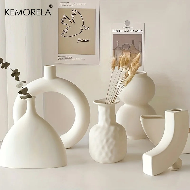 Nordic Ceramic Flower Vase Pot Home Living Room Decoration