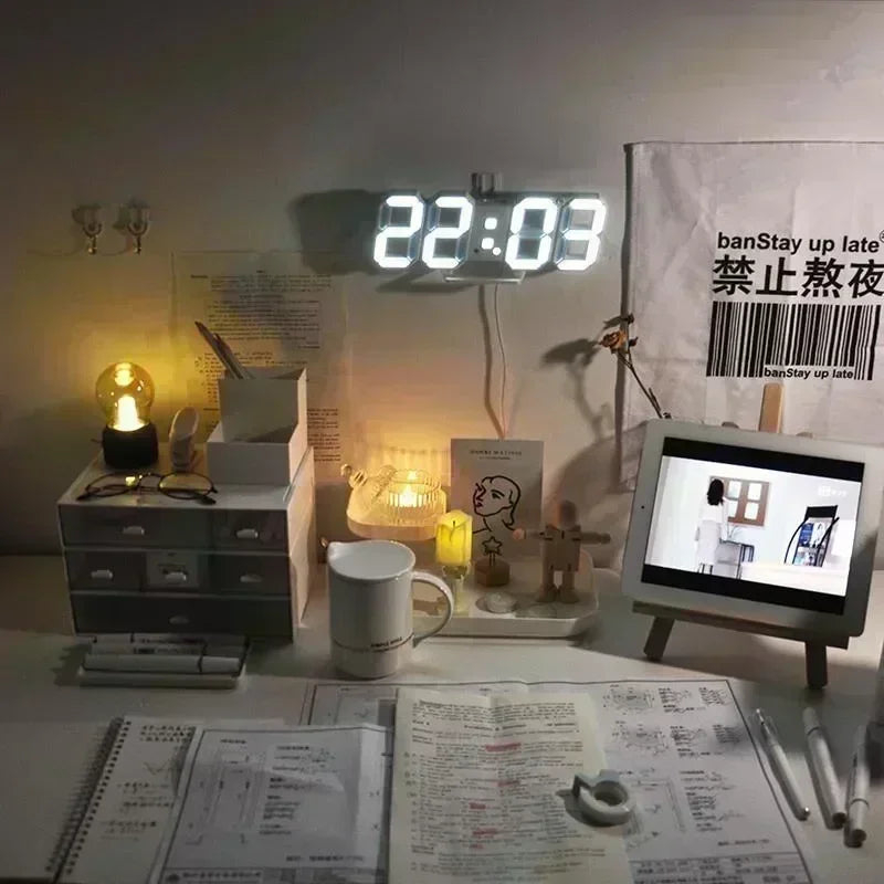 Digital Wall Clock Desk Clock Electronic Alarm Clock Modern Home Decoration