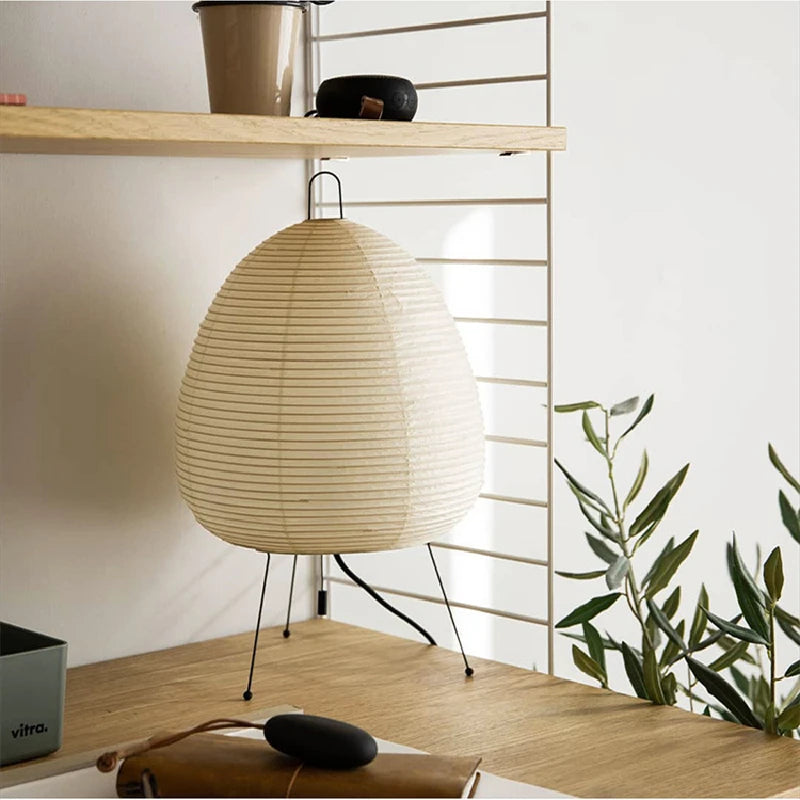 Japanese Rice Paper Lantern Led Table Lamp for Living Room or Bedroom