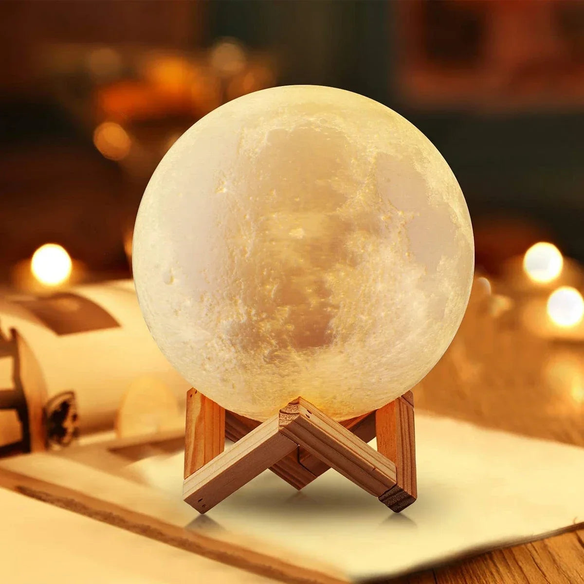8cm Battery Powered Moon Lamp LED Night Light