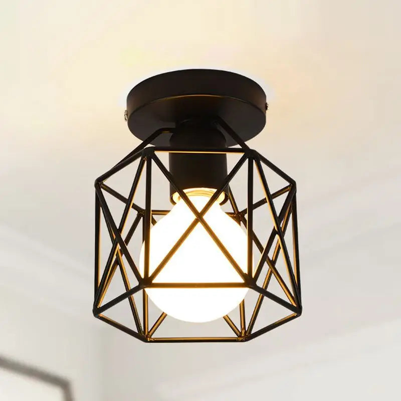 Modern Nordic Black Wrought Iron E27 Led Ceiling Lights For kitchen Living Room Bedroom